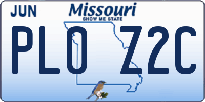 MO license plate PL0Z2C