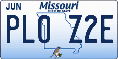 MO license plate PL0Z2E