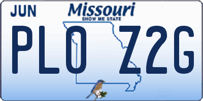 MO license plate PL0Z2G