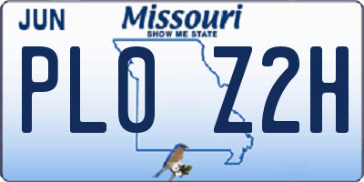MO license plate PL0Z2H