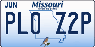 MO license plate PL0Z2P