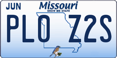 MO license plate PL0Z2S