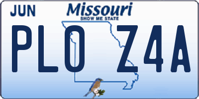 MO license plate PL0Z4A