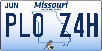 MO license plate PL0Z4H