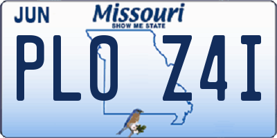 MO license plate PL0Z4I