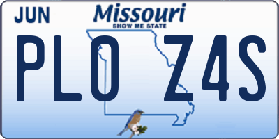 MO license plate PL0Z4S