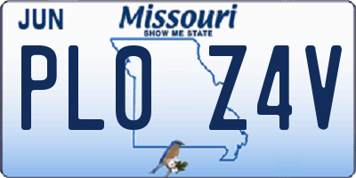 MO license plate PL0Z4V