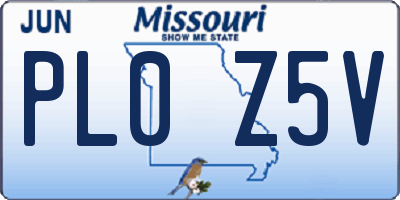MO license plate PL0Z5V