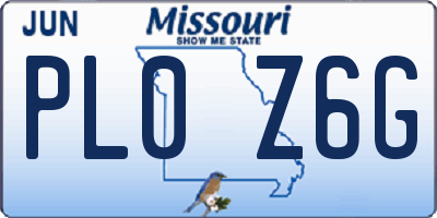 MO license plate PL0Z6G