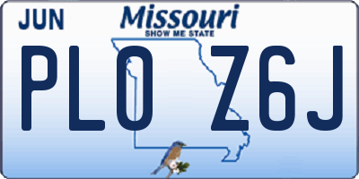 MO license plate PL0Z6J