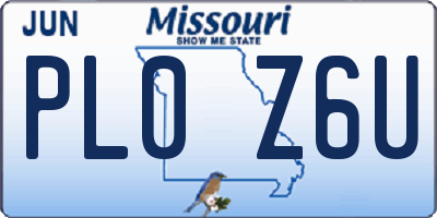 MO license plate PL0Z6U