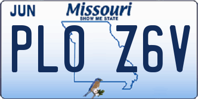 MO license plate PL0Z6V
