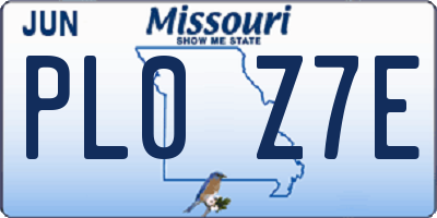 MO license plate PL0Z7E