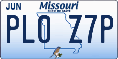 MO license plate PL0Z7P