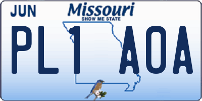 MO license plate PL1A0A