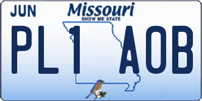 MO license plate PL1A0B