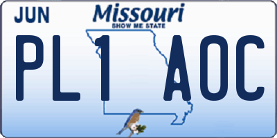MO license plate PL1A0C