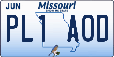 MO license plate PL1A0D