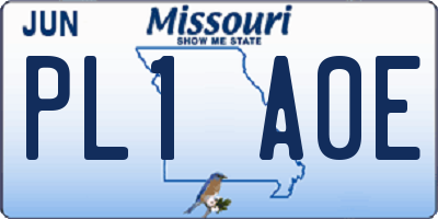 MO license plate PL1A0E