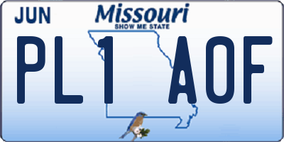 MO license plate PL1A0F