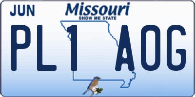 MO license plate PL1A0G