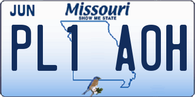 MO license plate PL1A0H