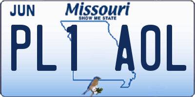 MO license plate PL1A0L