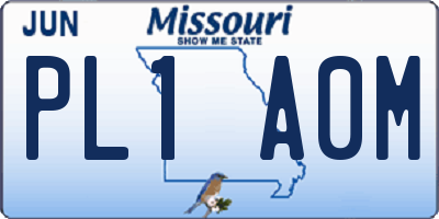 MO license plate PL1A0M
