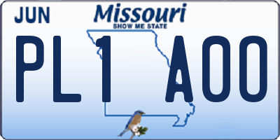 MO license plate PL1A0O