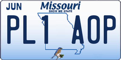 MO license plate PL1A0P