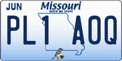 MO license plate PL1A0Q