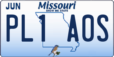 MO license plate PL1A0S