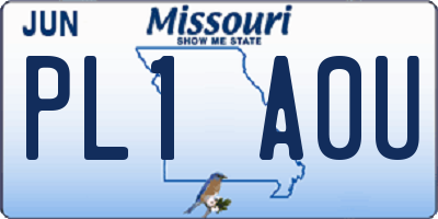 MO license plate PL1A0U