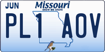 MO license plate PL1A0V