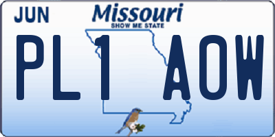 MO license plate PL1A0W