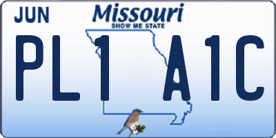 MO license plate PL1A1C