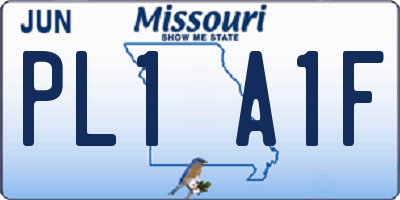 MO license plate PL1A1F