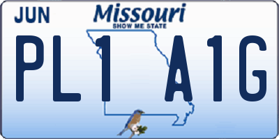 MO license plate PL1A1G