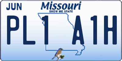 MO license plate PL1A1H