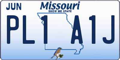 MO license plate PL1A1J