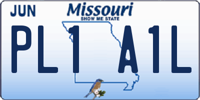 MO license plate PL1A1L