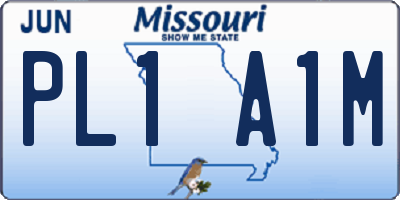 MO license plate PL1A1M