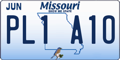 MO license plate PL1A1O