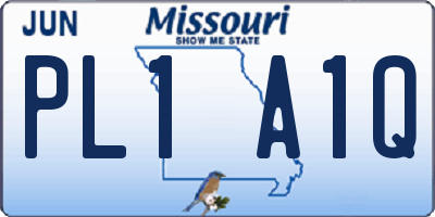 MO license plate PL1A1Q