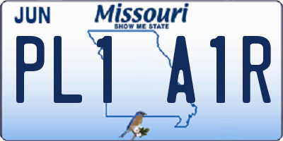 MO license plate PL1A1R