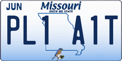 MO license plate PL1A1T