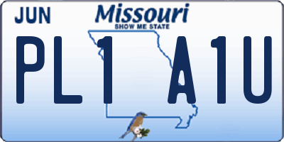 MO license plate PL1A1U