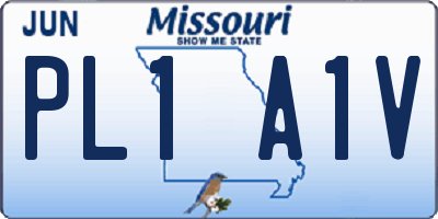 MO license plate PL1A1V