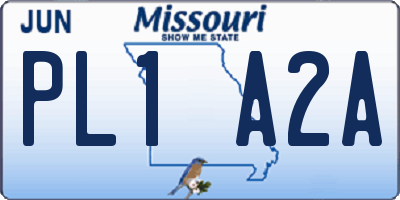 MO license plate PL1A2A