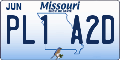 MO license plate PL1A2D